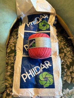 Phildar Lin-Coton Yarn - Coral Red stunning, azalea color. 10 balls new in paper